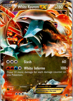 White Kyurem EX 96/135 Pokemon TCG Plasma Storm Ultra Rare Holo MP Card - Image 1