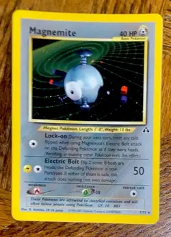 2001 POKEMON NEO DISCOVERY MAGNEMITE HOLO CARD 7/75 BASIC 40 HP - Image 3