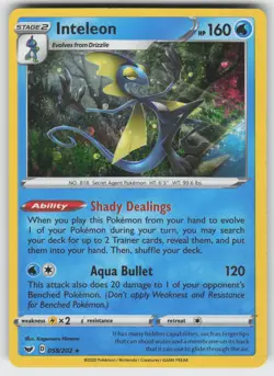 Inteleon - (Cosmos Holo) Promo Miscellaneous Cards & Products 058/202 Pokemon - Image 1