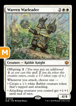 MTG Warren Warleader Bloomburrow Mythic Creature Rabbit Knight NM - Image 1