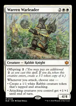 MTG Warren Warleader Bloomburrow Mythic Creature Rabbit Knight NM - Image 2