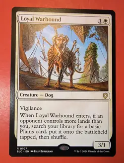 MTG, MAGIC: LOYAL WARHOUND, 0107, BLC, REGULAR, RARE, NM, COMMANDER - Image 1