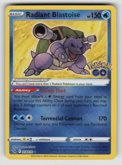 Radiant Blastoise Holofoil Radiant Rare Pokemon GO 018/078 NM - Image 1