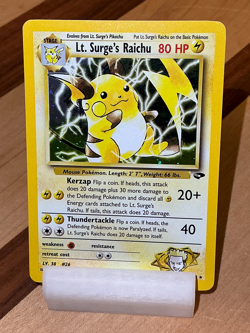 Lt. Surge’s Raichu #11 - Gym Challenge 2000 Pokemon - 11/132 Unlimited Holo Rare - Image 1