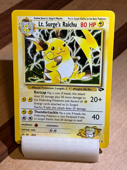 Lt. Surge’s Raichu #11 - Gym Challenge 2000 Pokemon - 11/132 Unlimited Holo Rare - Image 2