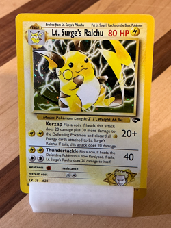 Lt. Surge’s Raichu #11 - Gym Challenge 2000 Pokemon - 11/132 Unlimited Holo Rare - Image 4