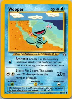 Pokemon TCG Wooper 82/111 Neo Genesis NM - Image 1
