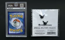Special Delivery Pikachu PSA 9 MINT Pokemon Promo + Special Delivery Pikachu Pin - Image 2