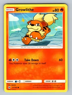 Growlithe 21/149 Common SM Base Set NM - LP Pokemon TCG - Image 1