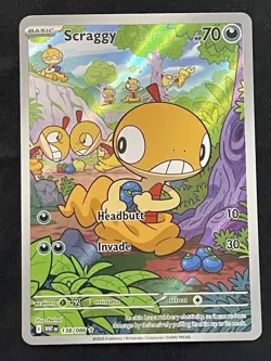 Pokemon TCG Scraggy 138/086 Sv: White Flare 70 HP Illustration Rare Holo English - Image 1