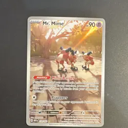 Pokemon TCG Mr. Mime Scarlet & Violet 151 Illustration Rare Holo 179/165 90 HP - Image 1