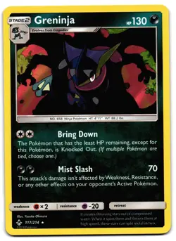 Greninja 117/214 - Unbroken Bonds Rare Pokemon TCG Holo - LP Card - Image 1