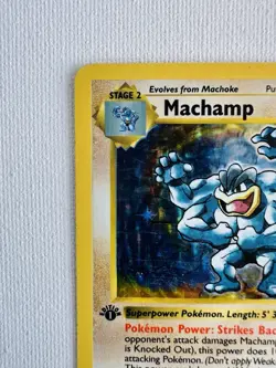 Vintage Holo Rare Pokemon Card Base Set 1st Edition Shadowless MACHAMP 8/102 - Image 2