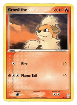 Growlithe 4/12 Plusle Trainer Kit Pokemon Card NM - Image 1