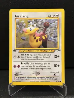 Pokemon Neo Destiny TCG Card Girafarig 66/105 Yuka Morii First Edition - Image 1