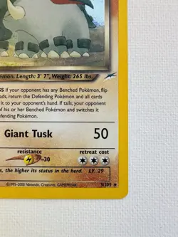 Vintage Pokemon Card Rare Holo DARK DONPHAN Neo Destiny 3/105 - Image 5