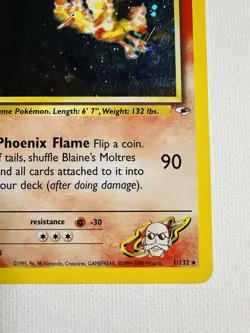 Vintage Pokemon Card Rare Holo BLAINE’S MOLTRES Gym Heroes 1/132 - Image 5