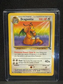 Pokemon TCG Fossil Dragonite 19/62 NM WOTC 1999 Unlimited - Image 1