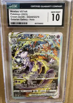 GEM MINT PSA 10 Mewtwo VSTAR - GG44/GG70 Crown Zenith Alt Art - Collector Card - Image 1