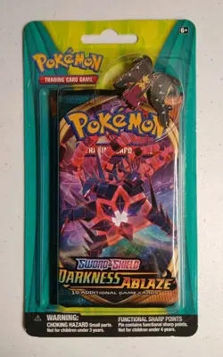 Pokemon TCG Sword & Shield Darkness Ablaze 2 Booster Packs Pin Blister - Image 1