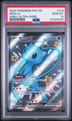 PSA 10 Mew EX 216/091 Paldean Fates Full Art Shiny Ultra Rare 2024 Pokemon - Image 1