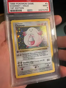 🥚 1999 Pokemon Base Set Chansey Holo – 1st Edition – PSA 9 MINT (#3/102) - Image 3
