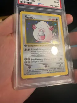 🥚 1999 Pokemon Base Set Chansey Holo – 1st Edition – PSA 9 MINT (#3/102) - Image 5