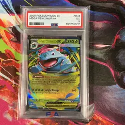 Pokemon Mega Venusaur EX Me01: Mega Evolution Double Rare Holo PSA 5 003/132 - Image 1