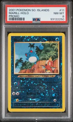 PSA 8 MARILL #11 HOLO 2001 POKEMON SOUTHERN ISLANDS PROMO - Image 1