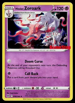 Hisuian Zoroark 076/196 Gamestop Holo Promo Pokemon NM - Image 1