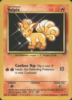 VULPIX 68/102 COMMON BASE SET UNLIMITED POKEMON MP - Image 2