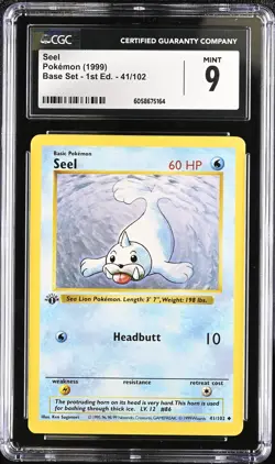 CGC 9 MINT Seel 1999 Base Set 1st Edition Shadowless 41/102 Pokemon Card psa - Image 1