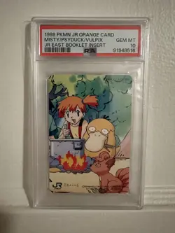 PSA 10 - Psyduck Misty & Vulpix JR East Orange Card Pokemon Vintage 1999 - Image 2