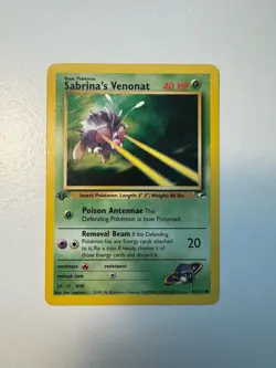 Sabrina’s Venonat 96/132 Pokemon TCG 1st Edition Gym Heroes NM Vintage 2000 Card - Image 1