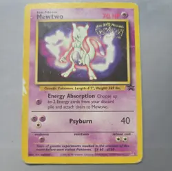 POKEMON Mewtwo 1999 "WB The First Movie" Black Star Promo Card #3 - Image 1