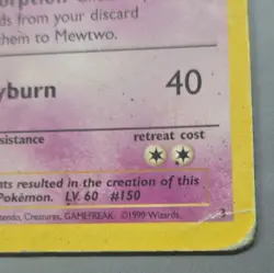 POKEMON Mewtwo 1999 "WB The First Movie" Black Star Promo Card #3 - Image 2