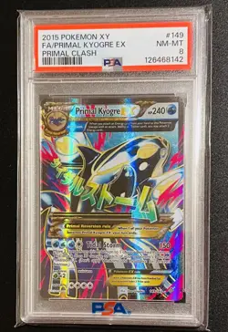 Primal Kyogre EX 149/160 PSA 8 Primal Clash Pokemon Card Rare English - Image 1