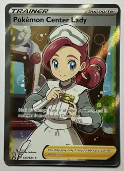 Pokemon Center Lady 185/185 (NM) Ultra Rare Sword & Shield: Vivid Voltage 2020 - Image 1