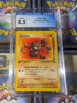 Pokemon Geodude 47/62 Fossil 1st Edition Regular English CGC 8.5 - Image 1