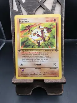 Pokemon TCG Mankey Jungle Card 55/64 Regular Common 1st Edition - Image 1