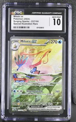 CGC 10 Milotic ex 237/191 SIR Surging Sparks Holo Rare Pokemon Card - Image 1