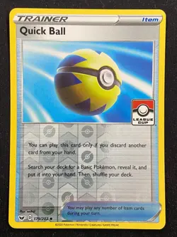 Quick Ball - 179/202 Sword & Shield Base (Pokemon) Reverse Holo League Cup Promo - Image 1