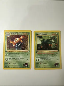 Pokemon 1st Edition Gym Heroes Erika’s Oddish and Gloom Vintage 2000 Nm - Image 1