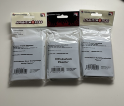 Pokemon World Championships 2025 Anaheim Set Of 3 CARD SLEEVES - IN HAND - Image 2