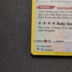 Pokemon TCG Snorlax 131/185 Swsh04 Vivid Voltage 2020 Holo Rare - Image 5