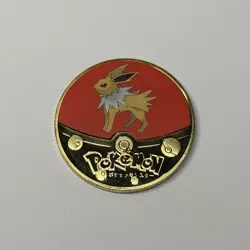 NEW Pokemon Jolteon Premium High Quality Rare collectible Metal Gold Coin M/NM - Image 1