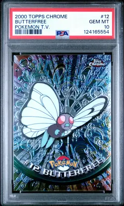 2000 TOPPS CHROME POKEMON T.V. #12 BUTTERFREE PSA 10 - Image 1
