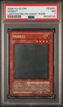 2008 YU-GI-OH! HONEST LODT-EN001 GHOST RARE UNL ED - PSA 7 - Image 1