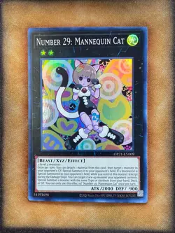 Yugioh Number 29: Mannequin Cat OP21-EN009 Super Rare NM - Image 1