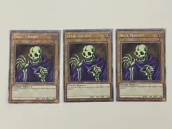 Yugioh Skull Servant x 3 - 1st Edition Platinum Secret Rare NM Free Holo Card A - Image 1